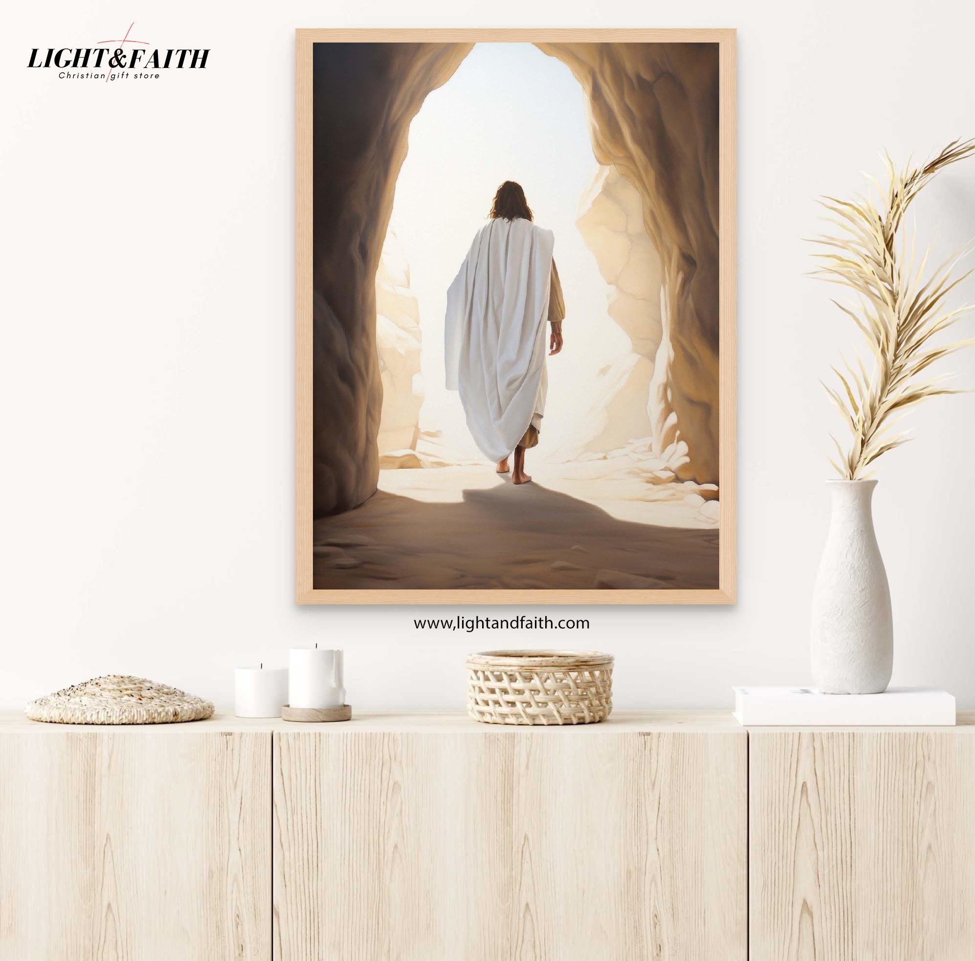 Jesus Christ Resurrected Poster, Easter Poster, Jesus Christ Leaving The Tomb Poster, He is Risen, Jesus Alive, Resurrection, Bible Art Poster